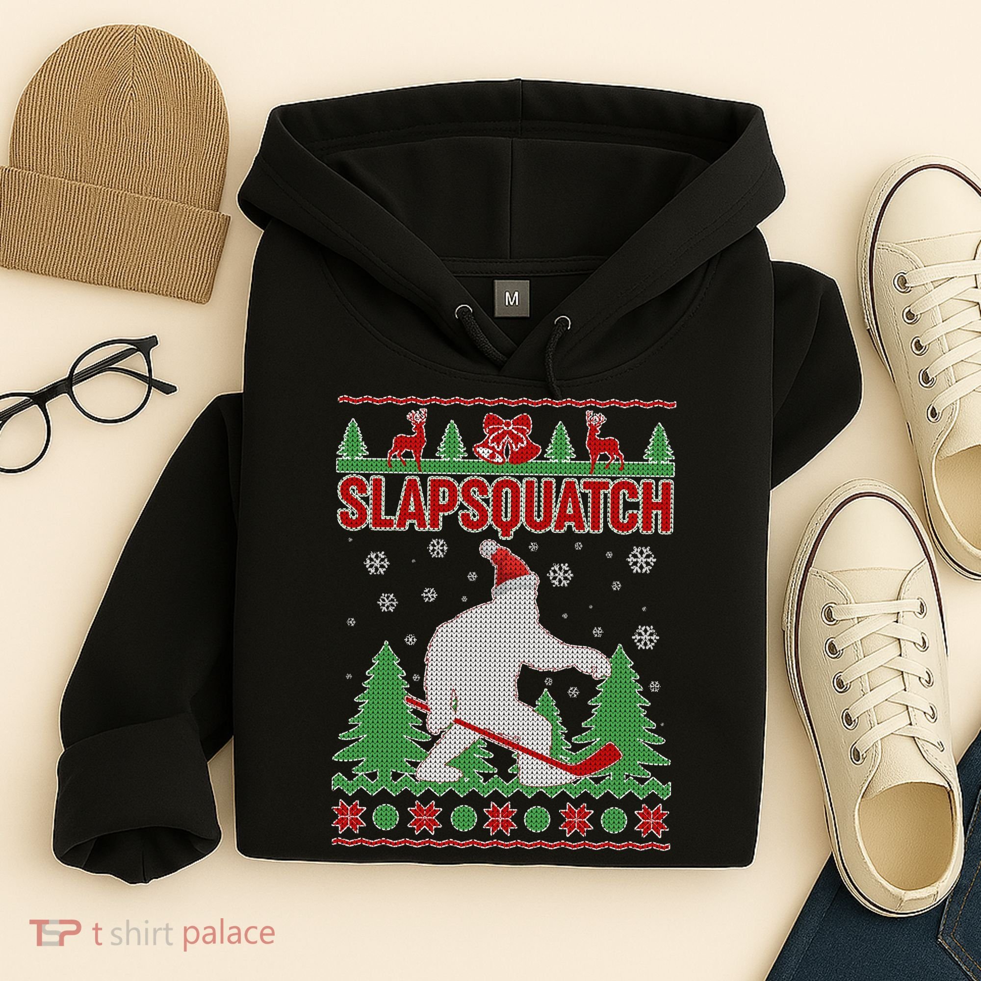 Slapsquatch Ugly Christmas Sweater Bigfoot Hoodie