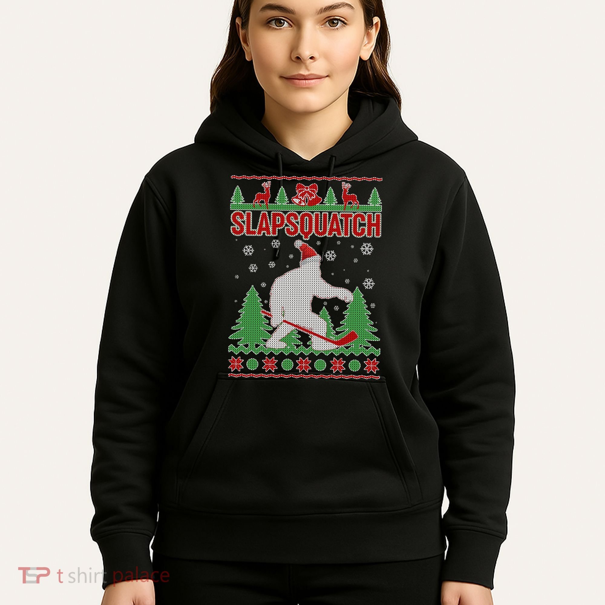 Slapsquatch Ugly Christmas Sweater Bigfoot Hoodie