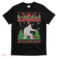 Slapsquatch Ugly Christmas Sweater Bigfoot T-Shirt thumb 0