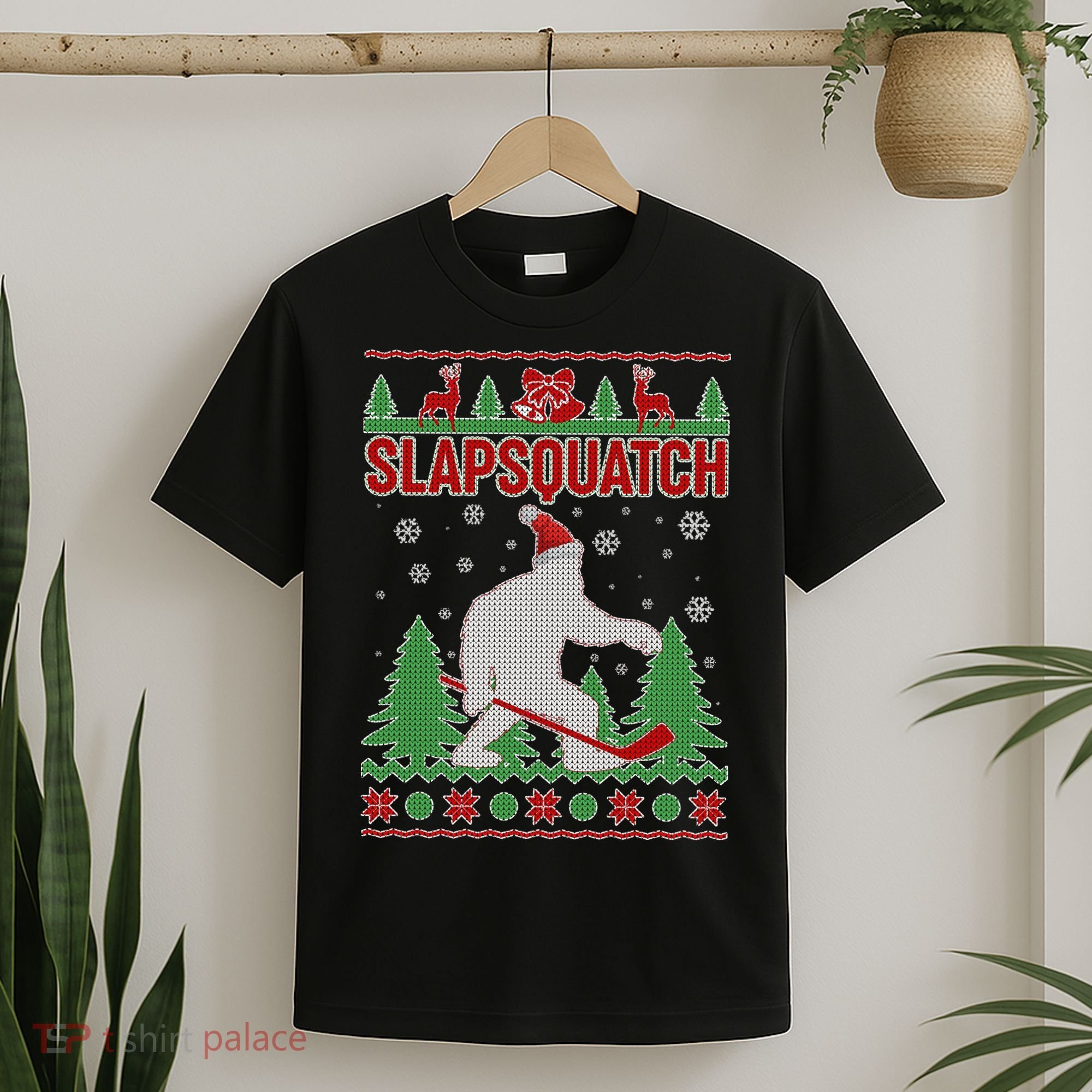 Slapsquatch Ugly Christmas Sweater Bigfoot T-Shirt