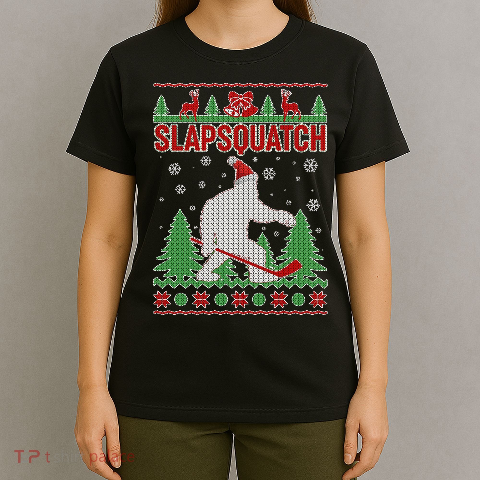 Slapsquatch Ugly Christmas Sweater Bigfoot T-Shirt