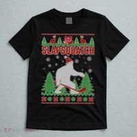 Slapsquatch Ugly Christmas Sweater Bigfoot T-Shirt thumb 5