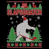 Slapsquatch Ugly Christmas Sweater Bigfoot T-Shirt thumb 7