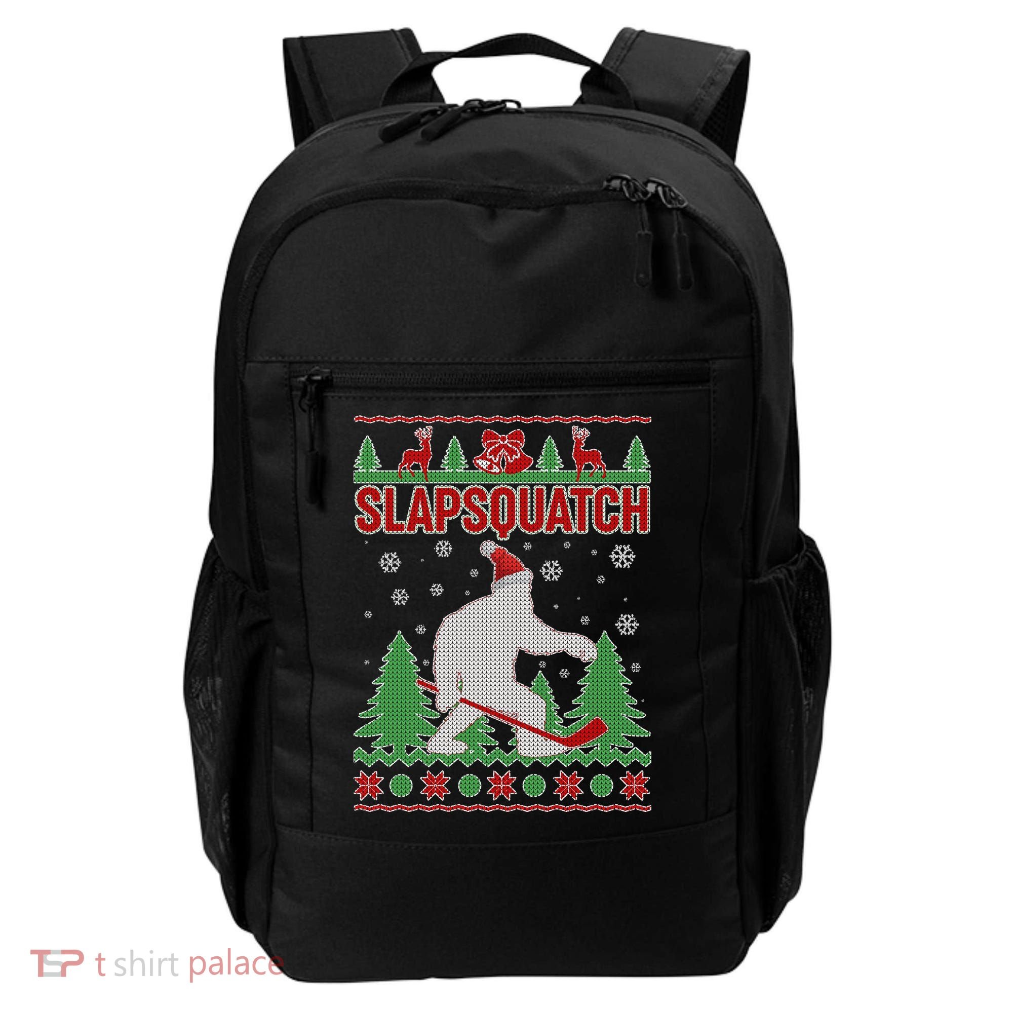 Slapsquatch Ugly Christmas Sweater Bigfoot Backpack