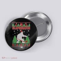 Slapsquatch Ugly Christmas Sweater Bigfoot Button thumb 0