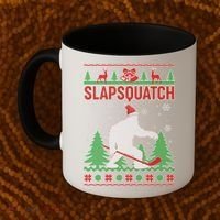 Slapsquatch Ugly Christmas Sweater Bigfoot Coffee Mug thumb 2