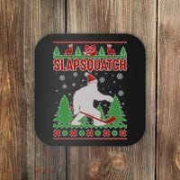 Slapsquatch Ugly Christmas Sweater Bigfoot Coaster thumb 0