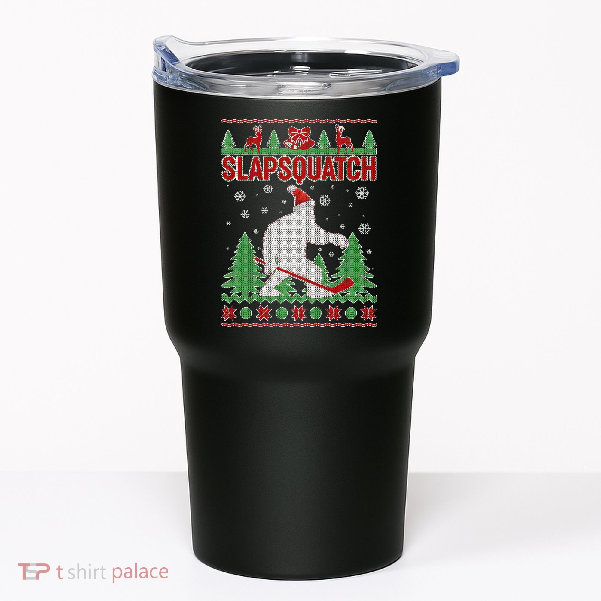 Slapsquatch Ugly Christmas Sweater Bigfoot Tumbler