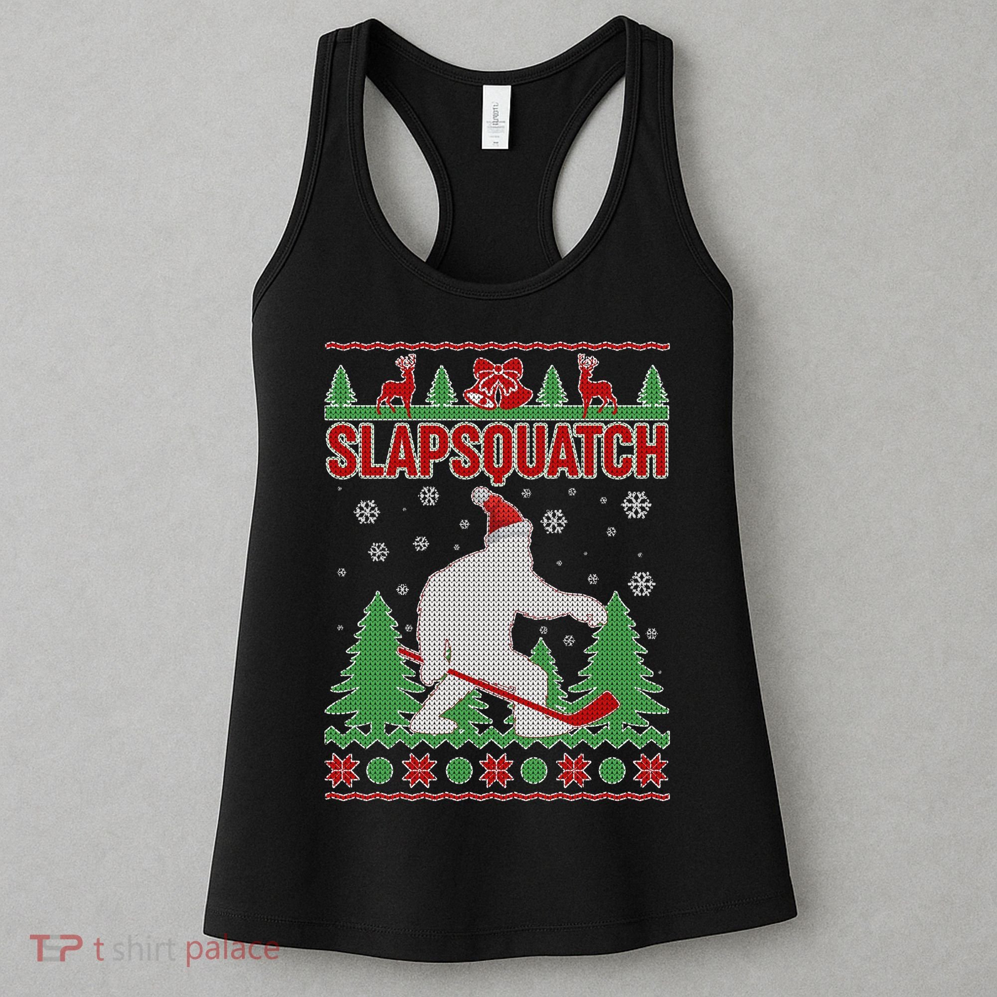 Slapsquatch Ugly Christmas Sweater Bigfoot Women's Tank Top
