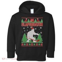 Slapsquatch Ugly Christmas Sweater Bigfoot Toddler Hoodie thumb 0