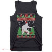 Slapsquatch Ugly Christmas Sweater Bigfoot Tank Top thumb 0