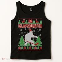 Slapsquatch Ugly Christmas Sweater Bigfoot Tank Top thumb 2