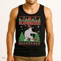 Slapsquatch Ugly Christmas Sweater Bigfoot Tank Top thumb 3