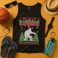 Slapsquatch Ugly Christmas Sweater Bigfoot Tank Top thumb 4