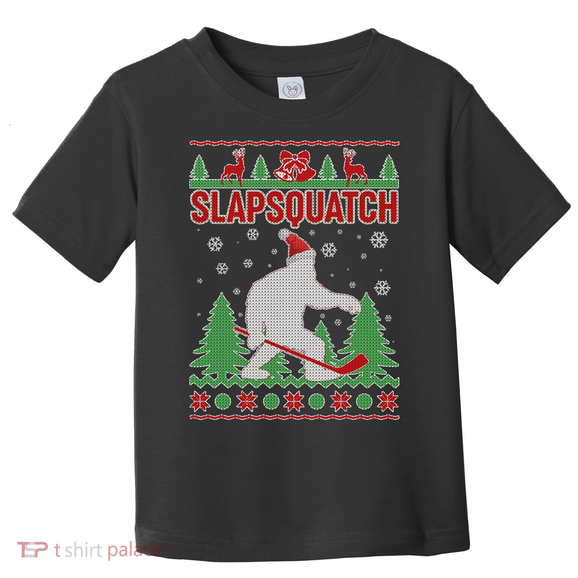 Slapsquatch Ugly Christmas Sweater Bigfoot Toddler T-Shirt