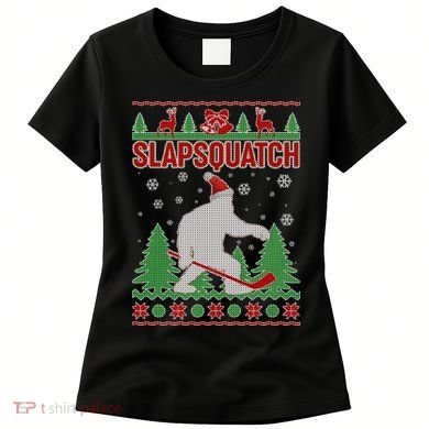 Slapsquatch Ugly Christmas Sweater Bigfoot Women's T-Shirt