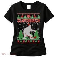 Slapsquatch Ugly Christmas Sweater Bigfoot Women's T-Shirt thumb 0