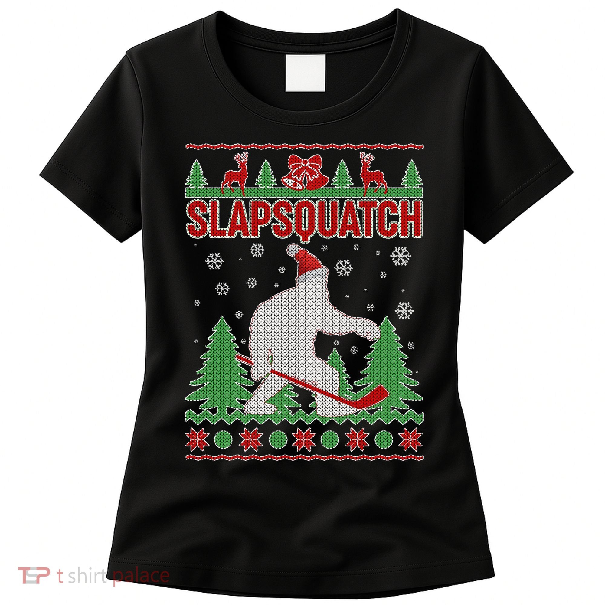 Slapsquatch Ugly Christmas Sweater Bigfoot Women's T-Shirt