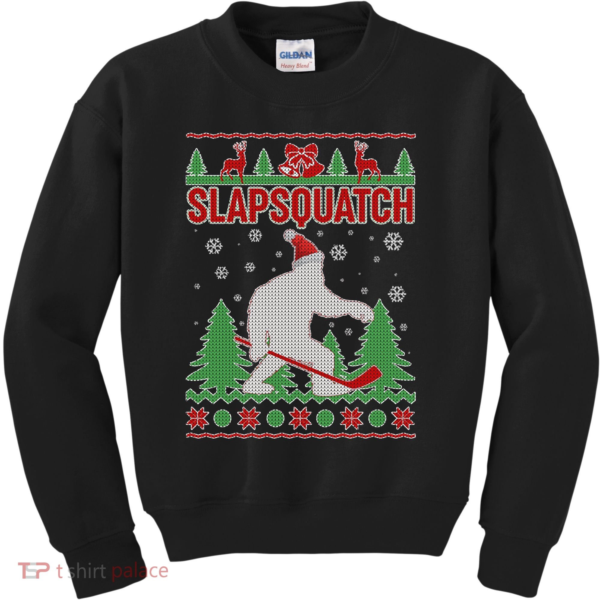 Slapsquatch Ugly Christmas Sweater Bigfoot Kids Sweatshirt