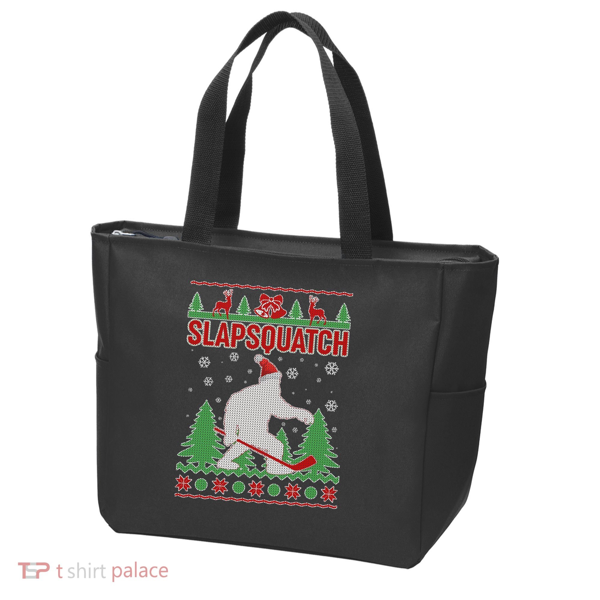 Slapsquatch Ugly Christmas Sweater Bigfoot Tote Bag
