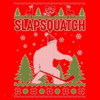 Slapsquatch Ugly Christmas Sweater Bigfoot Santa Hat thumb 1