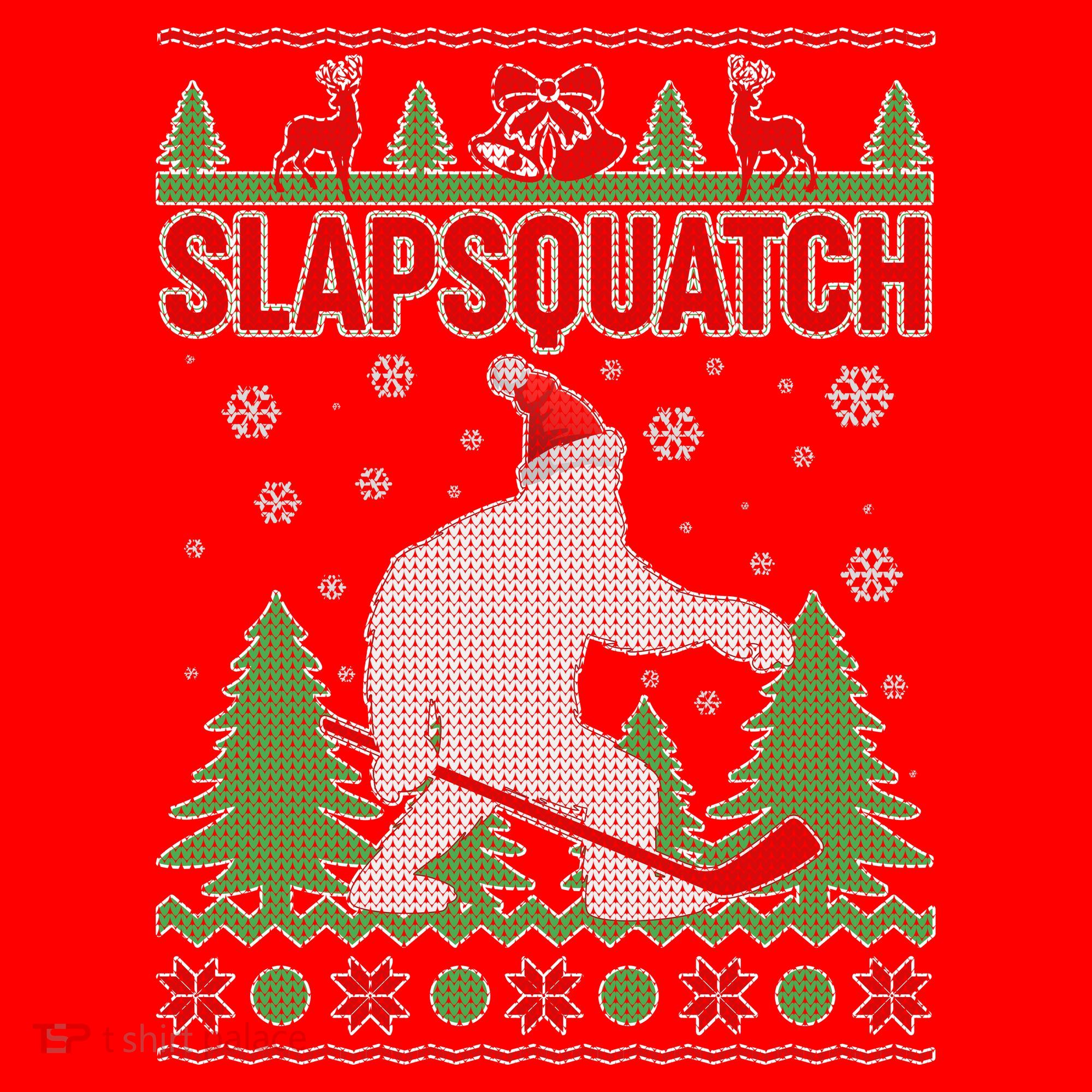 Slapsquatch Ugly Christmas Sweater Bigfoot Santa Hat