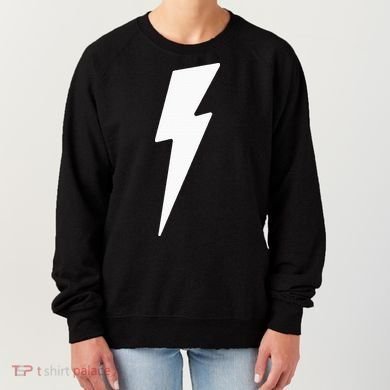 Simple Lightning Bolt In White Thunder Bolt Women's Sweatshirt