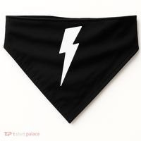 Simple Lightning Bolt In White Thunder Bolt USA-Made Doggie Bandana thumb 0