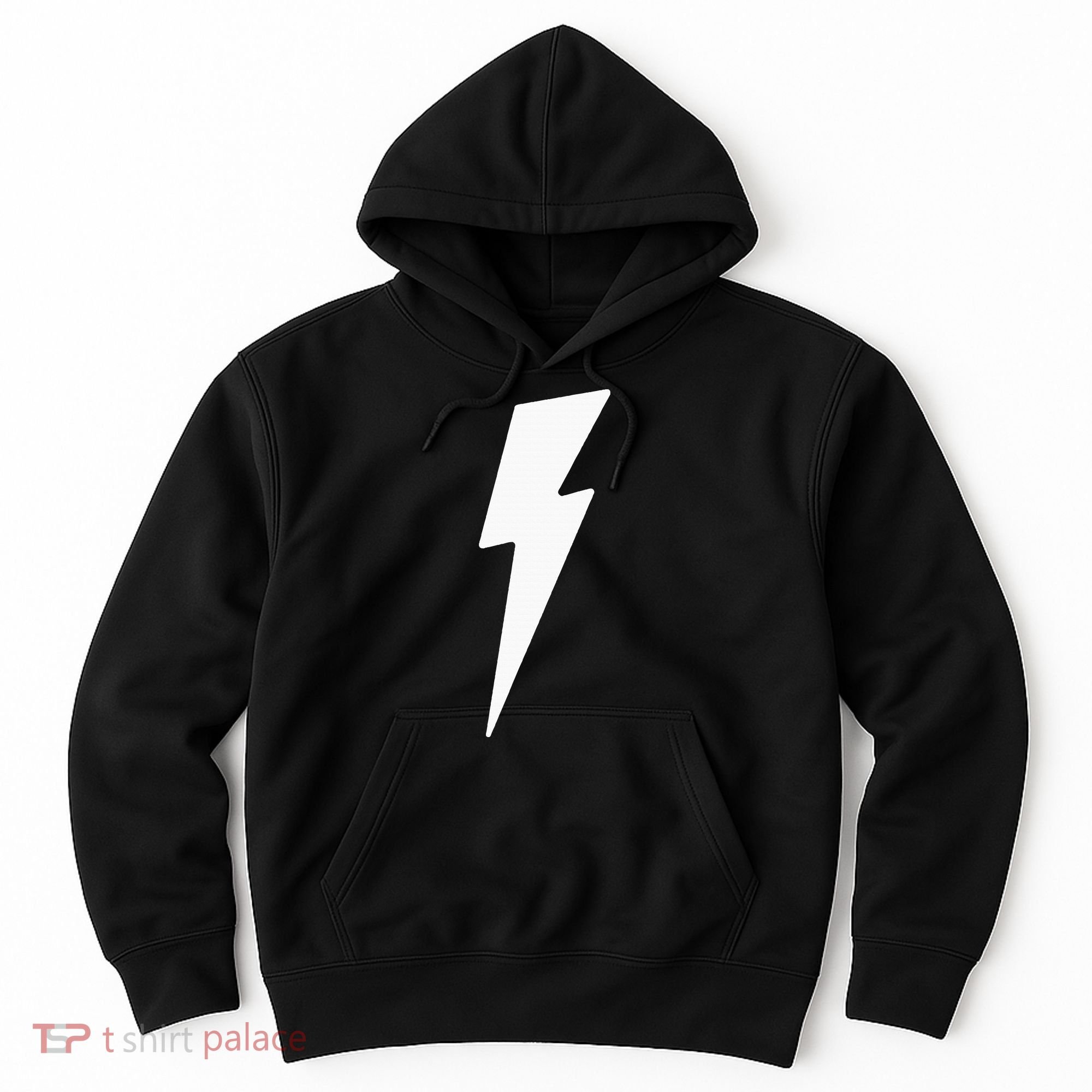 Simple Lightning Bolt In White Thunder Bolt Hoodie