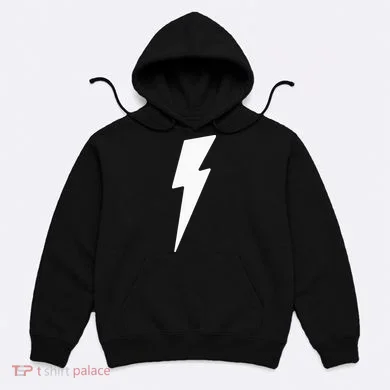 Simple Lightning Bolt In White Thunder Bolt Hoodie