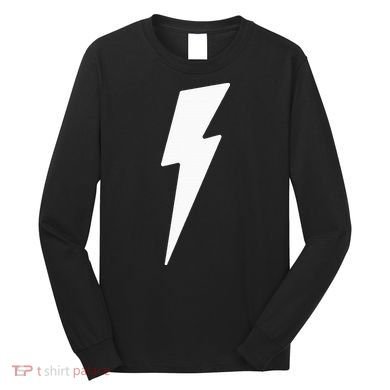 Simple Lightning Bolt In White Thunder Bolt Long Sleeve Shirt