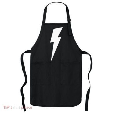 Simple Lightning Bolt In White Thunder Bolt Apron