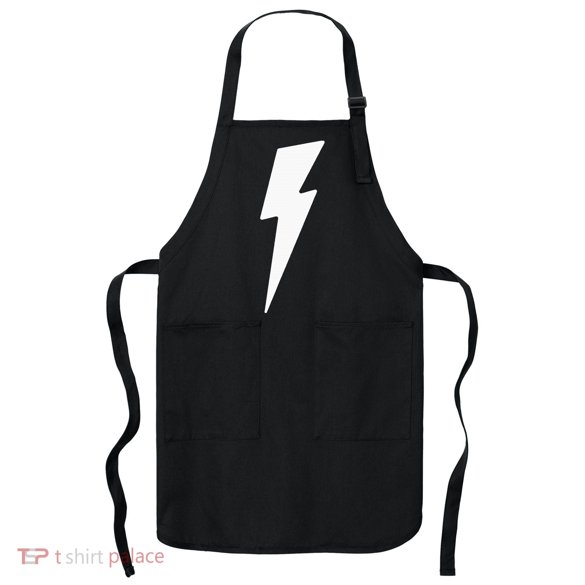 Simple Lightning Bolt In White Thunder Bolt Apron