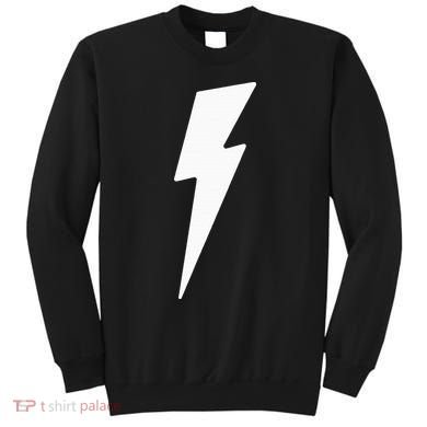 Simple Lightning Bolt In White Thunder Bolt Sweatshirt