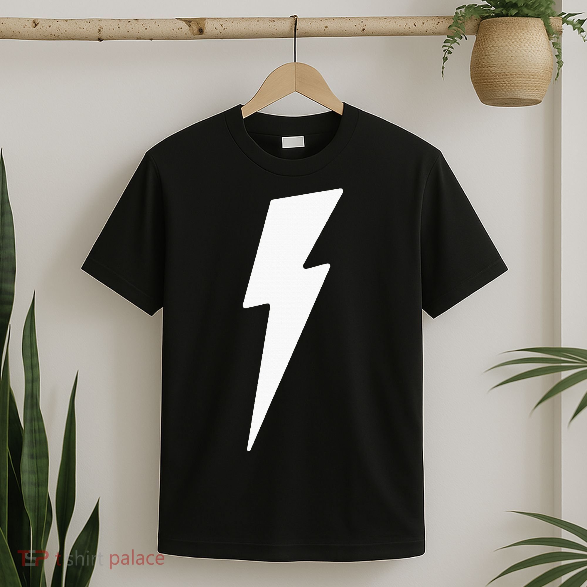 Simple Lightning Bolt In White Thunder Bolt T-Shirt
