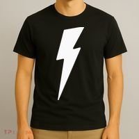Simple Lightning Bolt In White Thunder Bolt T-Shirt thumb 3