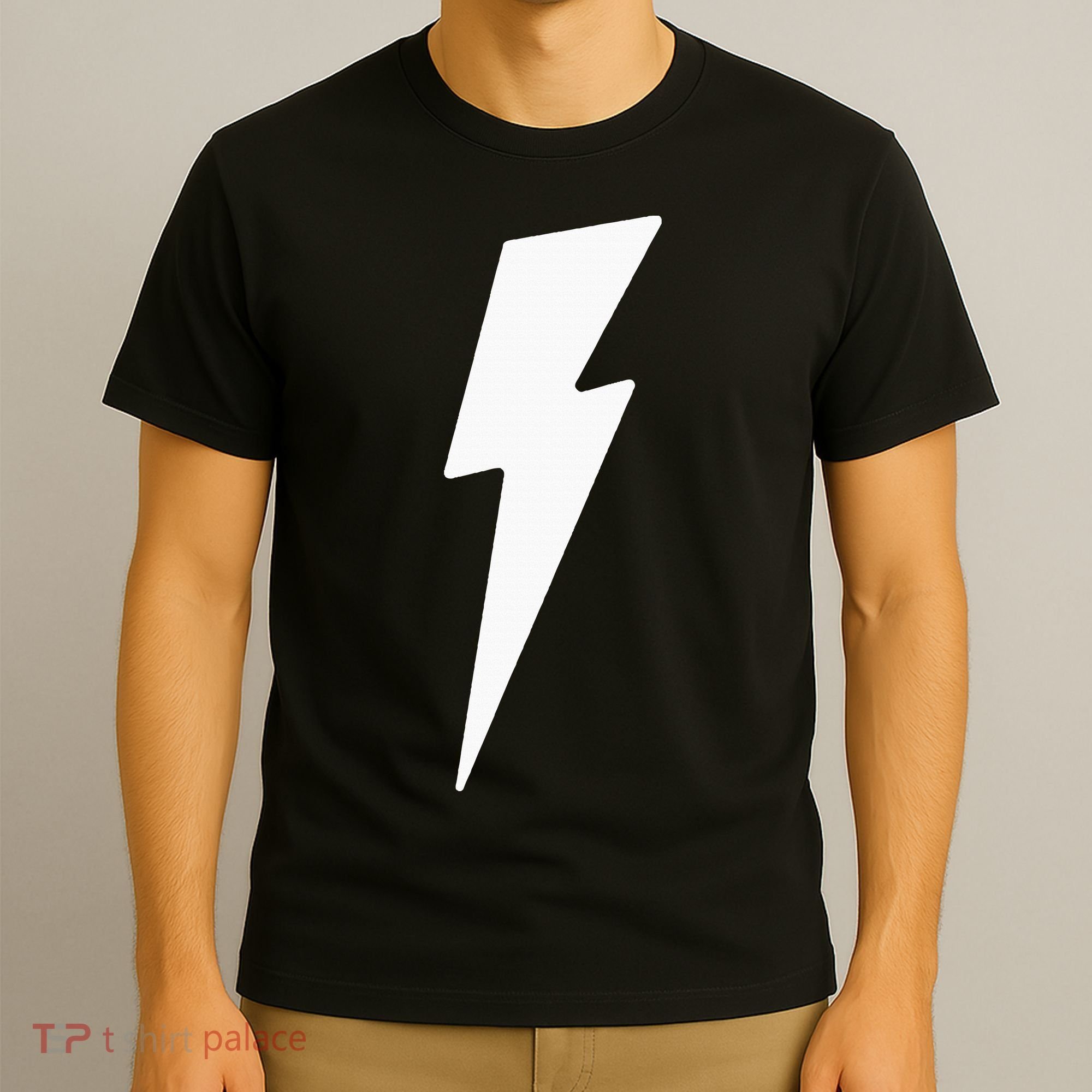 Simple Lightning Bolt In White Thunder Bolt T-Shirt