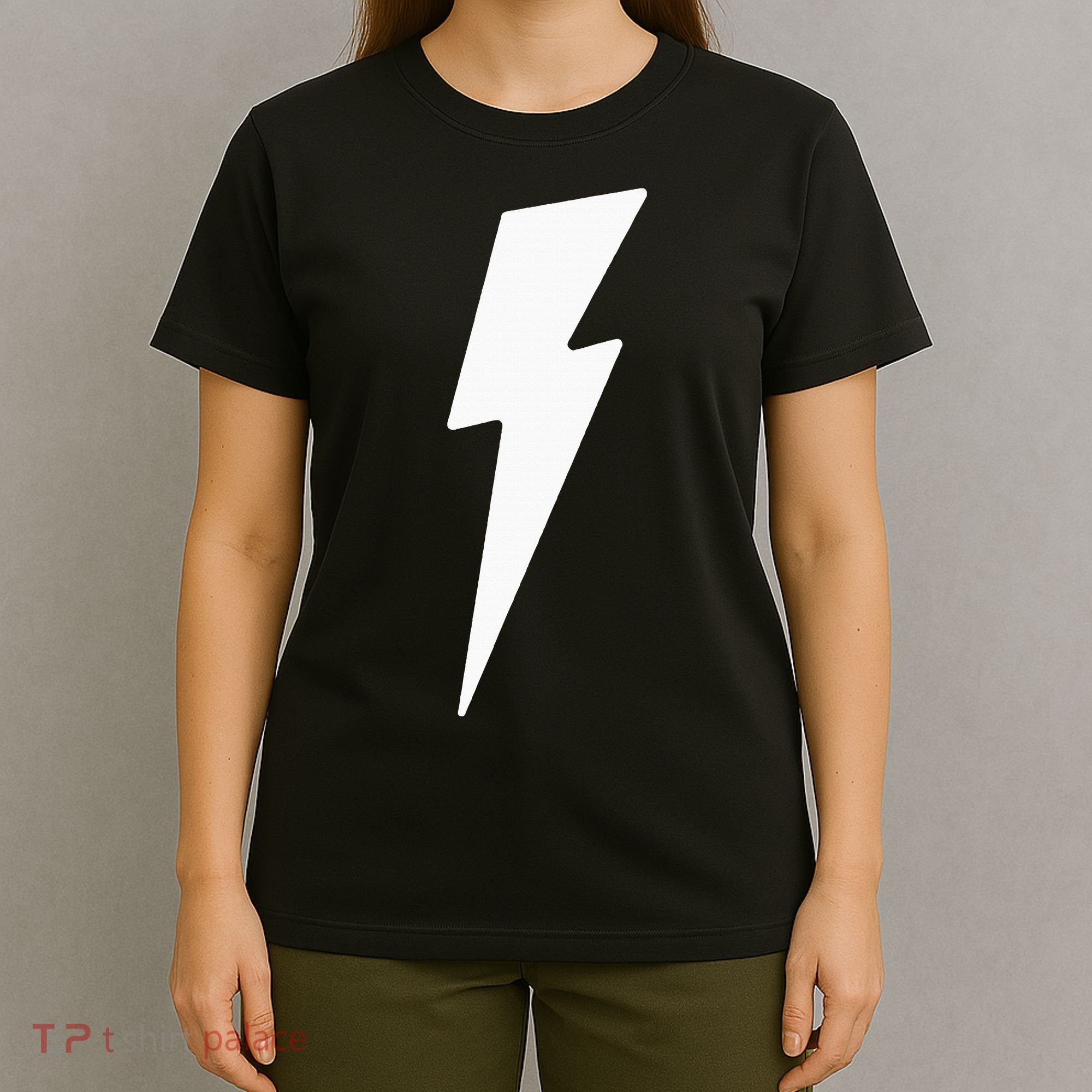 Simple Lightning Bolt In White Thunder Bolt T-Shirt