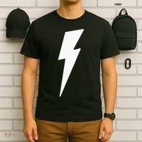 Simple Lightning Bolt In White Thunder Bolt T-Shirt thumb 6