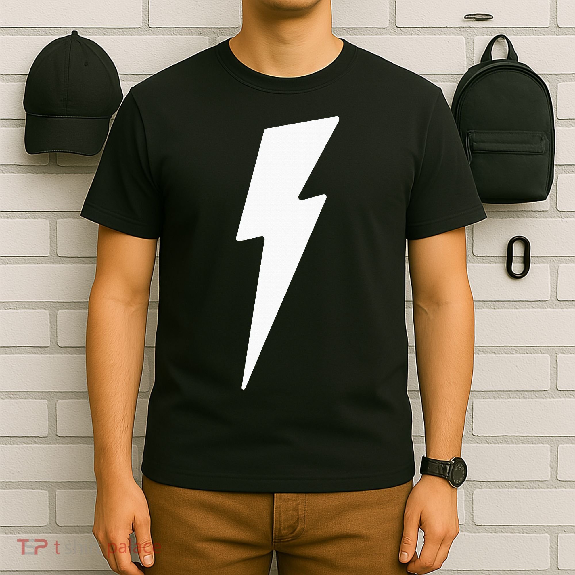 Simple Lightning Bolt In White Thunder Bolt T-Shirt