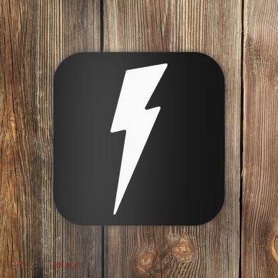Simple Lightning Bolt In White Thunder Bolt Coaster