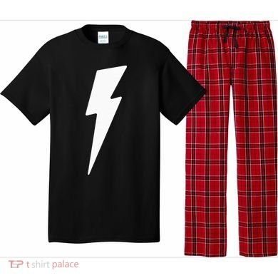 Simple Lightning Bolt In White Thunder Bolt Pajama Set