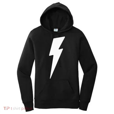 Simple Lightning Bolt In White Thunder Bolt Women's Hoodie