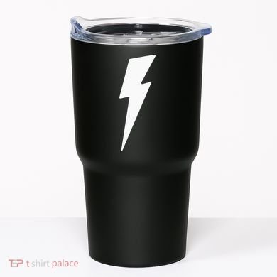 Simple Lightning Bolt In White Thunder Bolt Tumbler