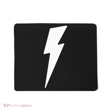 Simple Lightning Bolt In White Thunder Bolt Mousepad