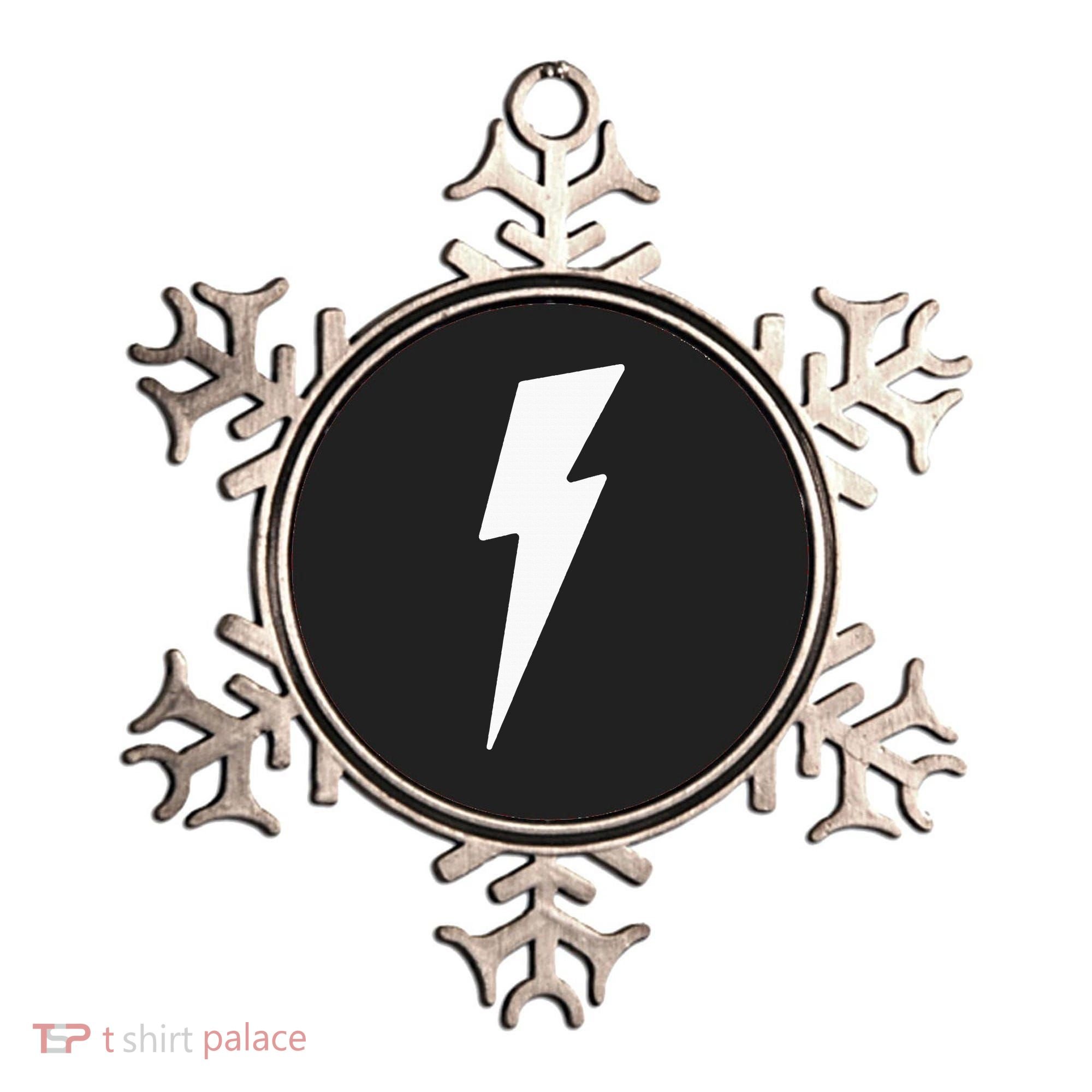 Simple Lightning Bolt In White Thunder Bolt Ornament