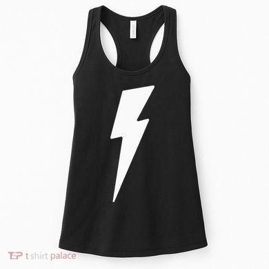 Simple Lightning Bolt In White Thunder Bolt Women's Tank Top