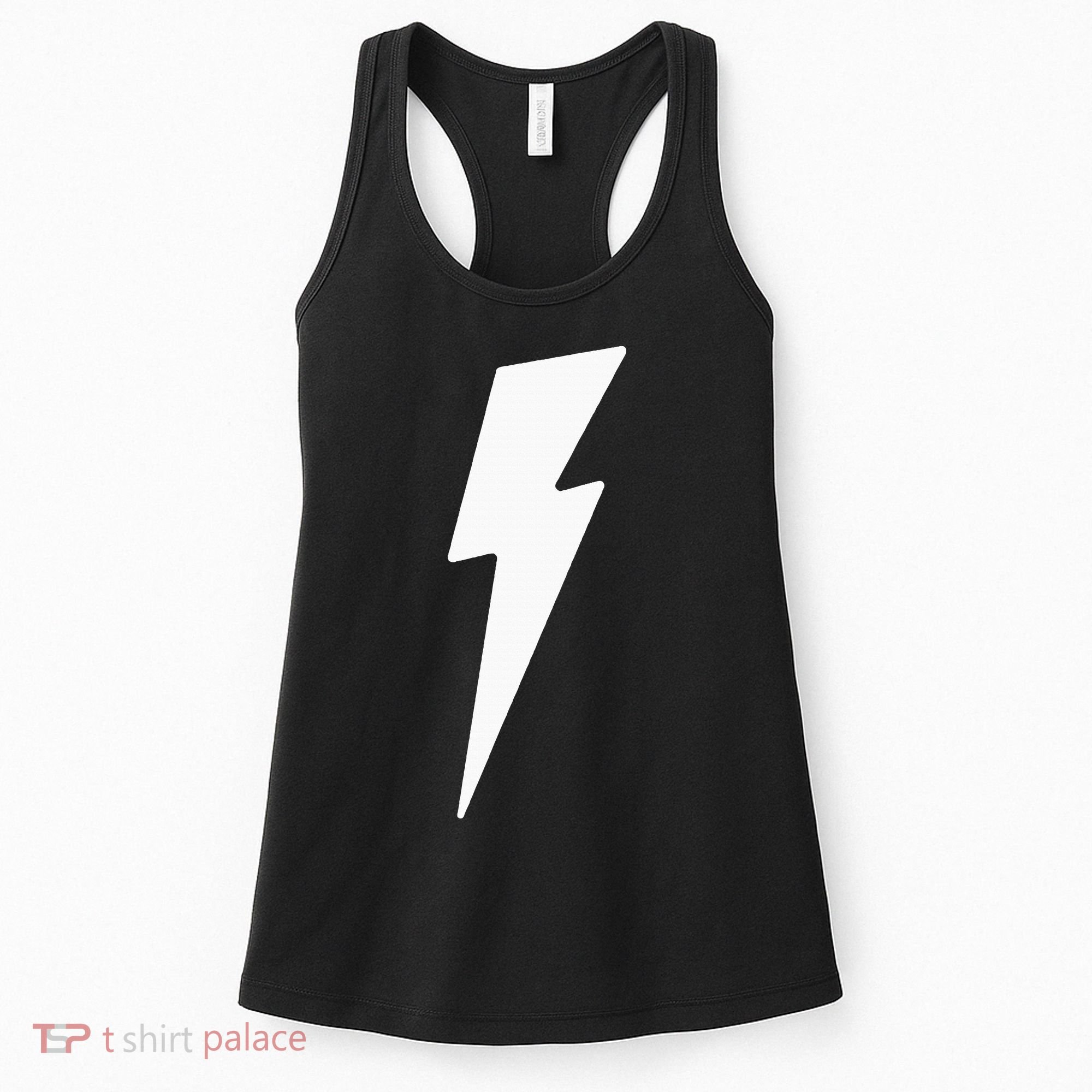 Simple Lightning Bolt In White Thunder Bolt Women's Tank Top