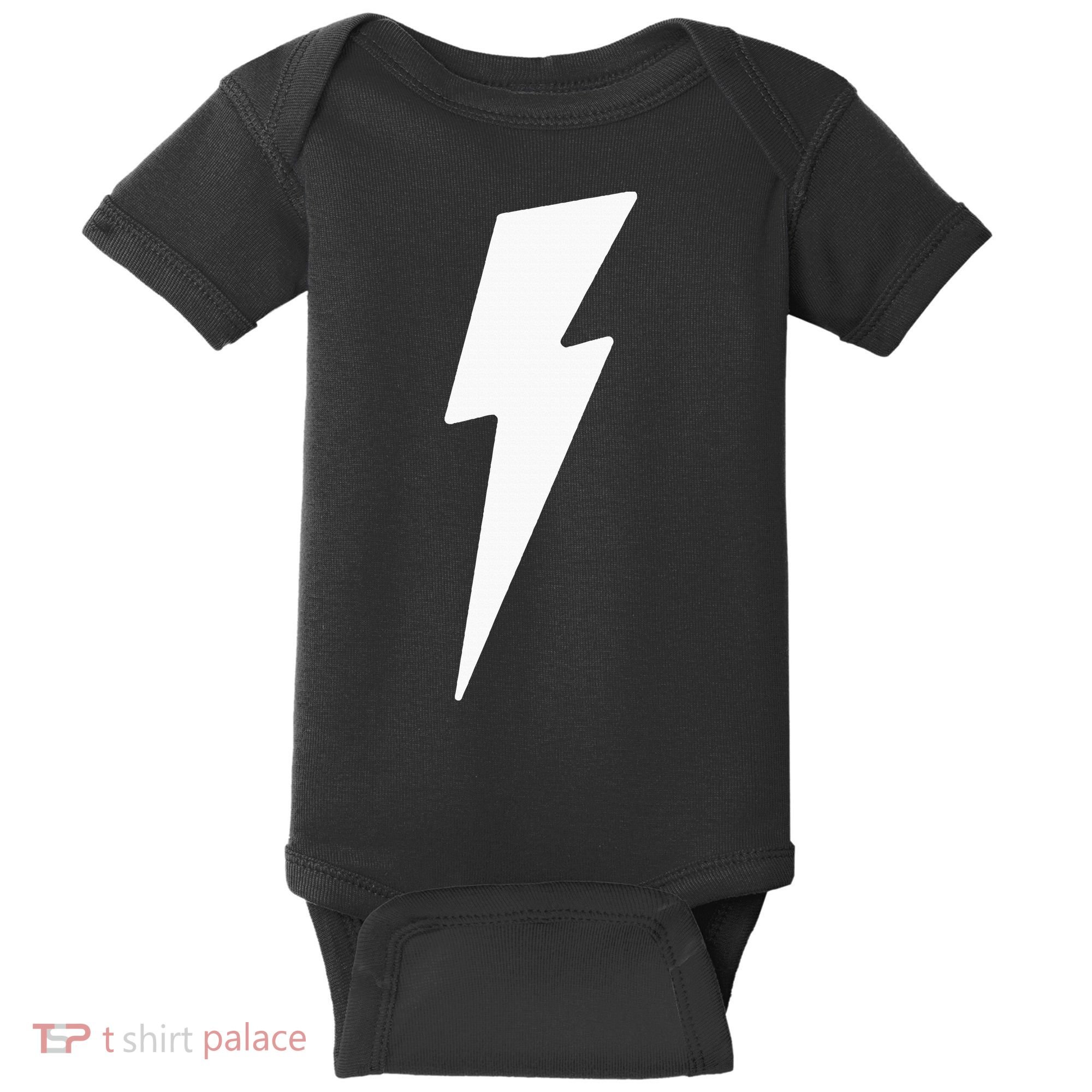 Simple Lightning Bolt In White Thunder Bolt Baby Bodysuit