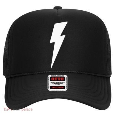 Simple Lightning Bolt In White Thunder Bolt Hat
